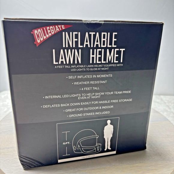 Inflatable Helmet Lawn Yard NCAA Football 4 Feet Tall, LED Lighted - Picture 5 of 9